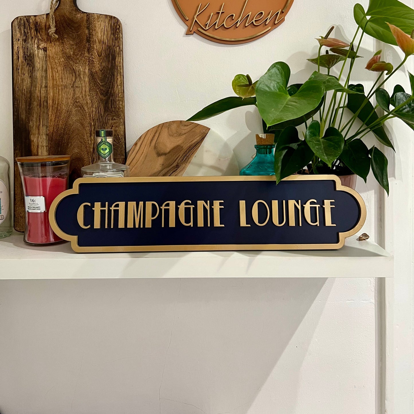 Champagne Lounge Art Deco Style Street Sign