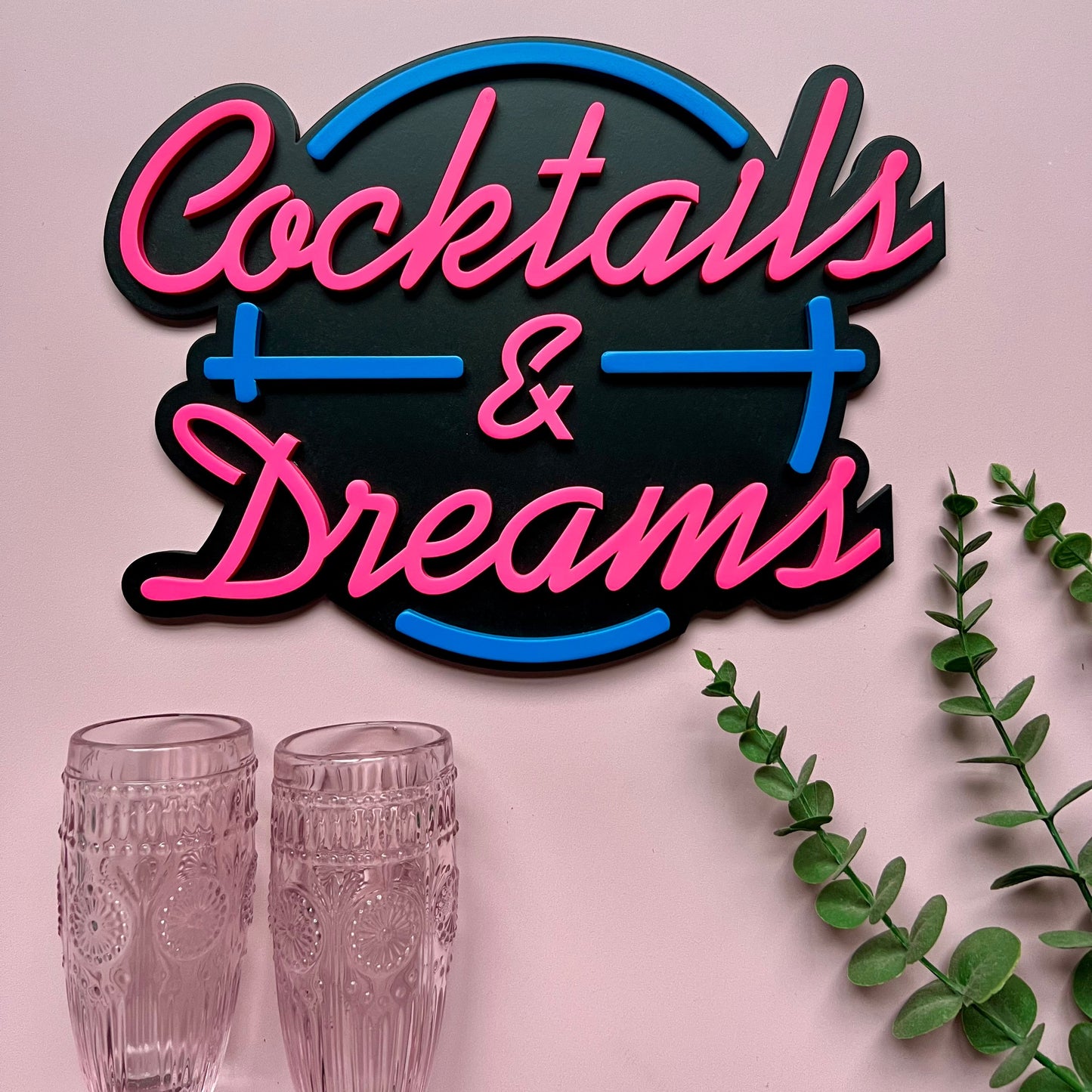 Cocktails & Dreams Home Bar Sign