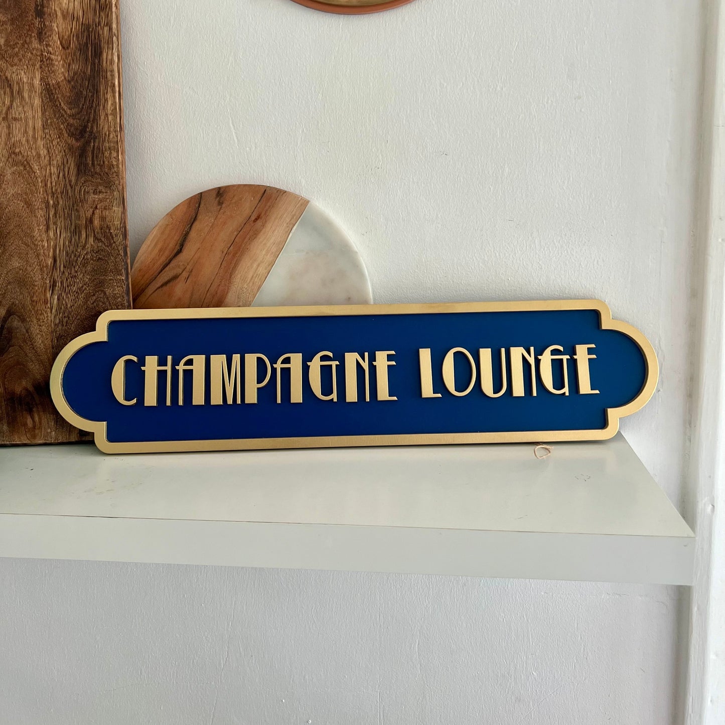 Champagne Lounge Art Deco Style Street Sign