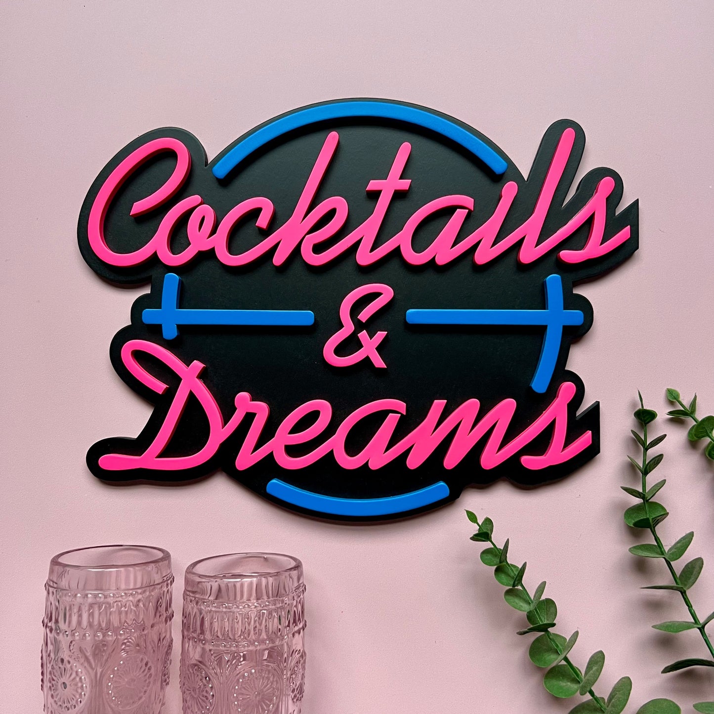 Cocktails & Dreams Home Bar Sign