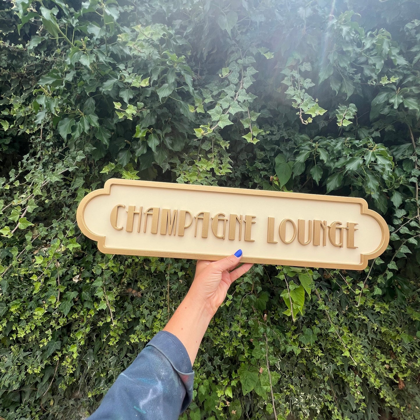 Champagne Lounge Art Deco Style Street Sign