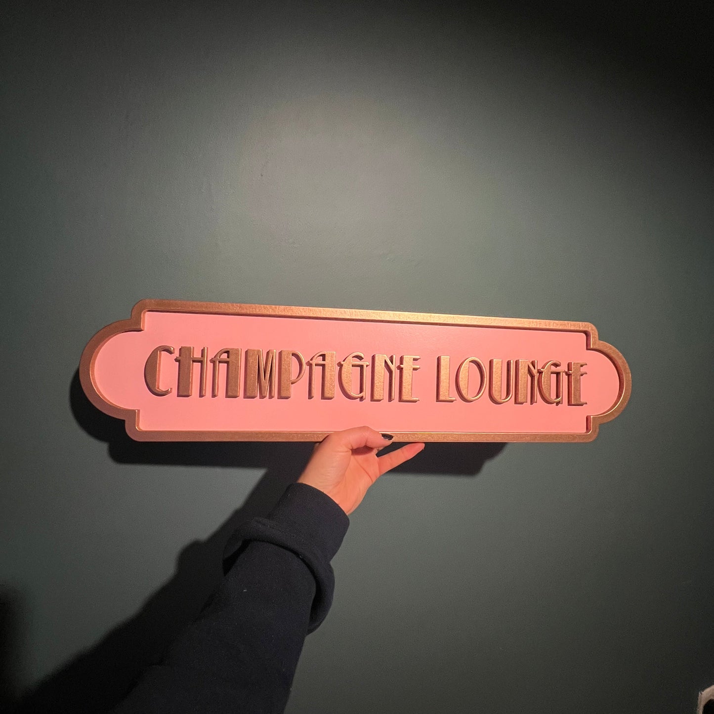 Champagne Lounge Art Deco Style Street Sign