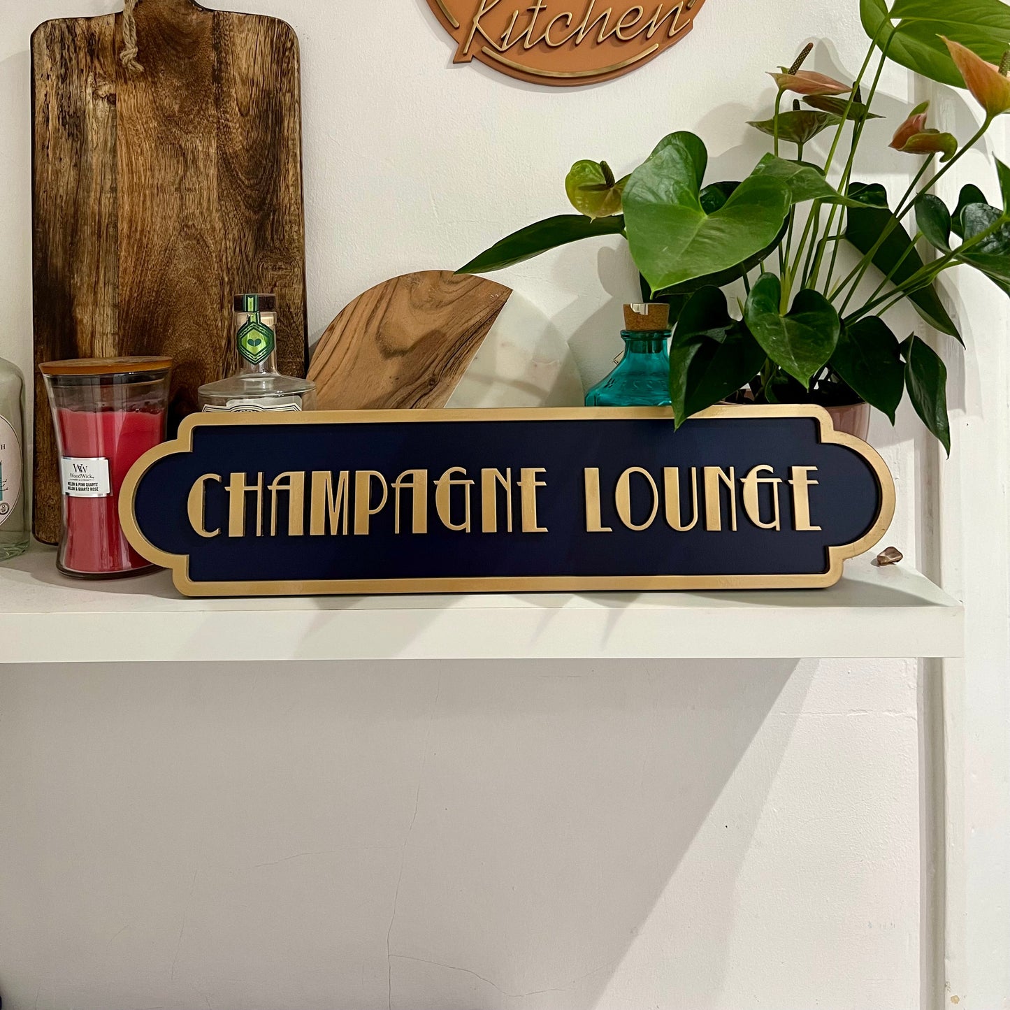 Champagne Lounge Art Deco Style Street Sign
