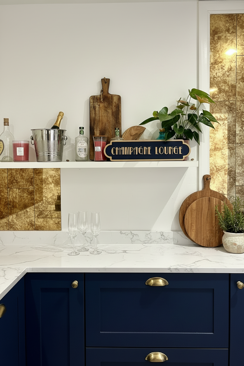Champagne Lounge Art Deco Style Street Sign