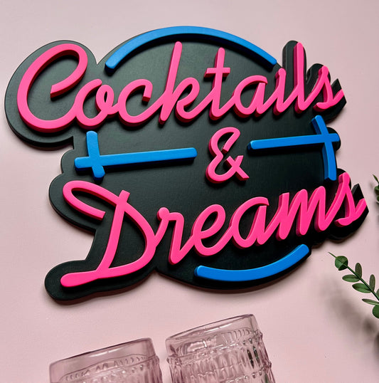 Cocktails & Dreams Home Bar Sign