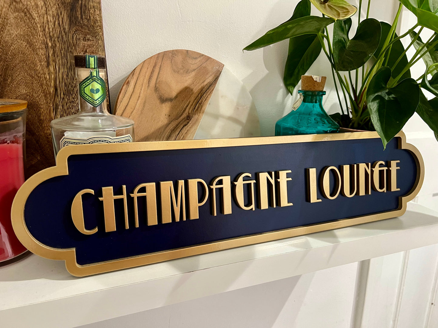 Champagne Lounge Art Deco Style Street Sign