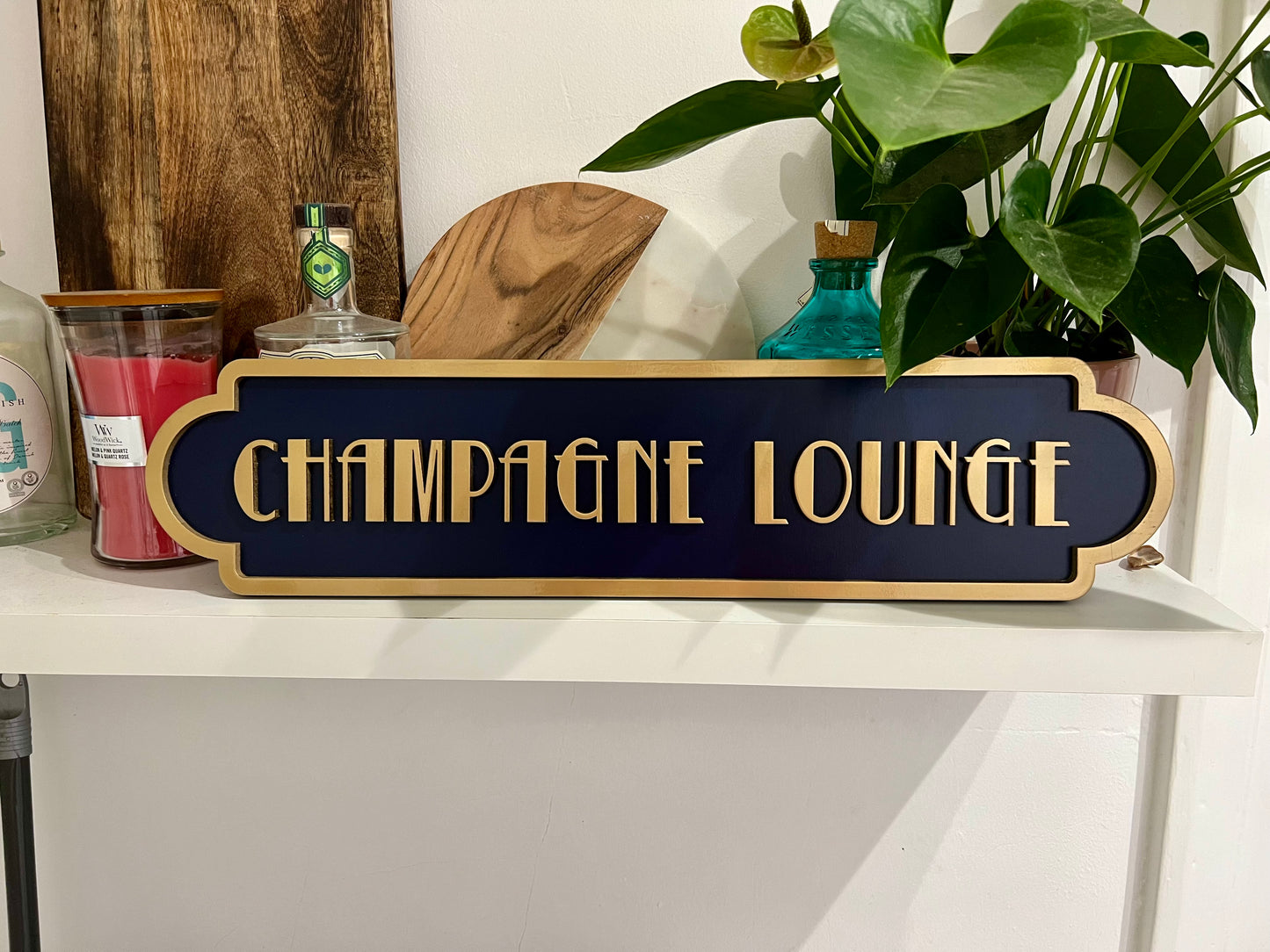 Champagne Lounge Art Deco Style Street Sign