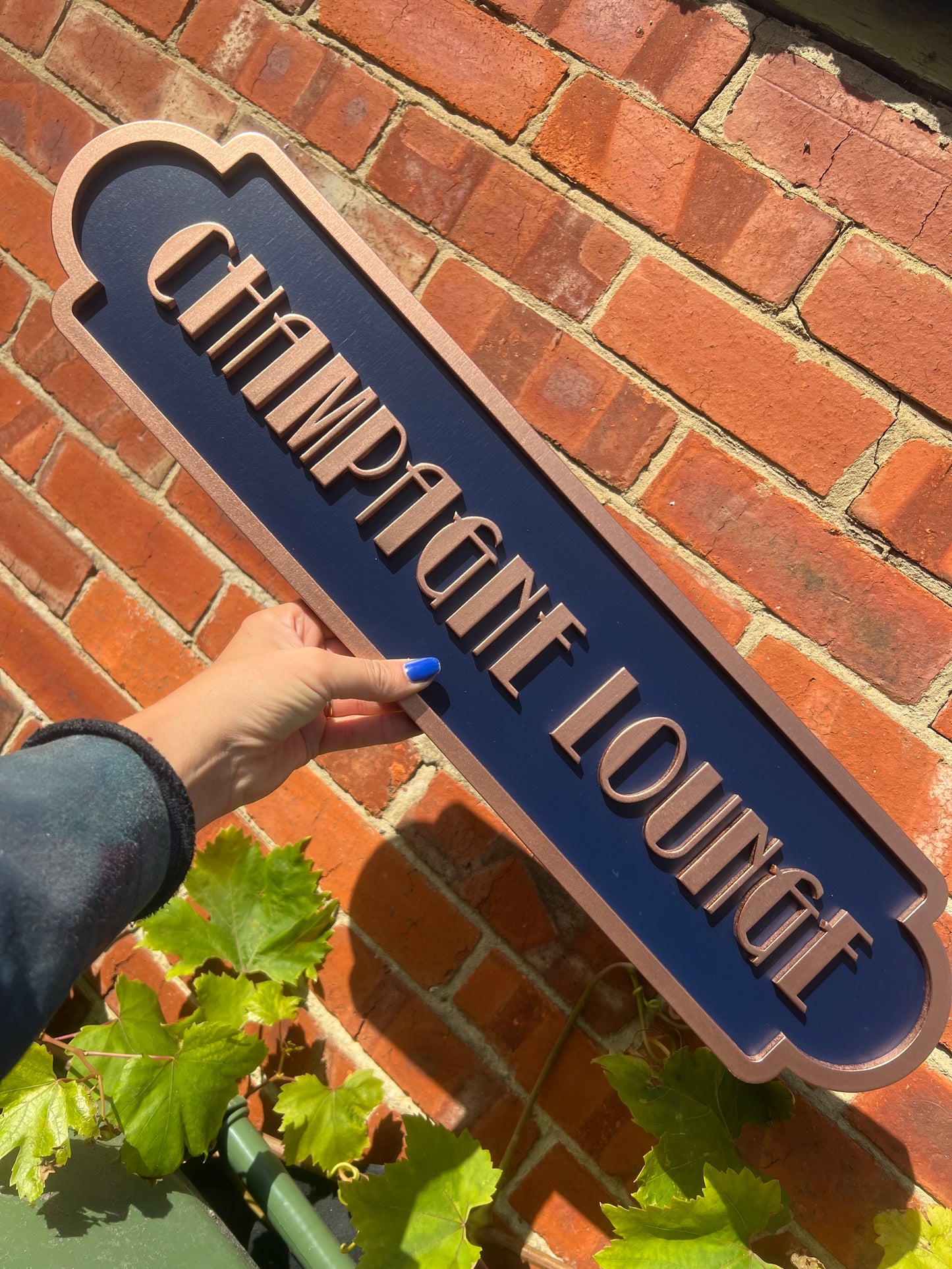 Champagne Lounge Art Deco Style Street Sign