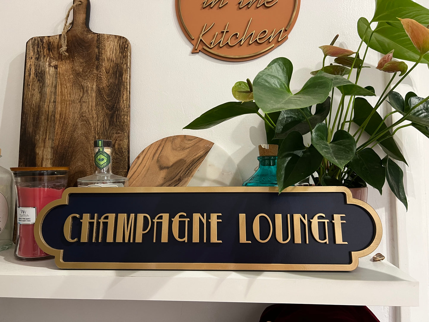 Champagne Lounge Art Deco Style Street Sign