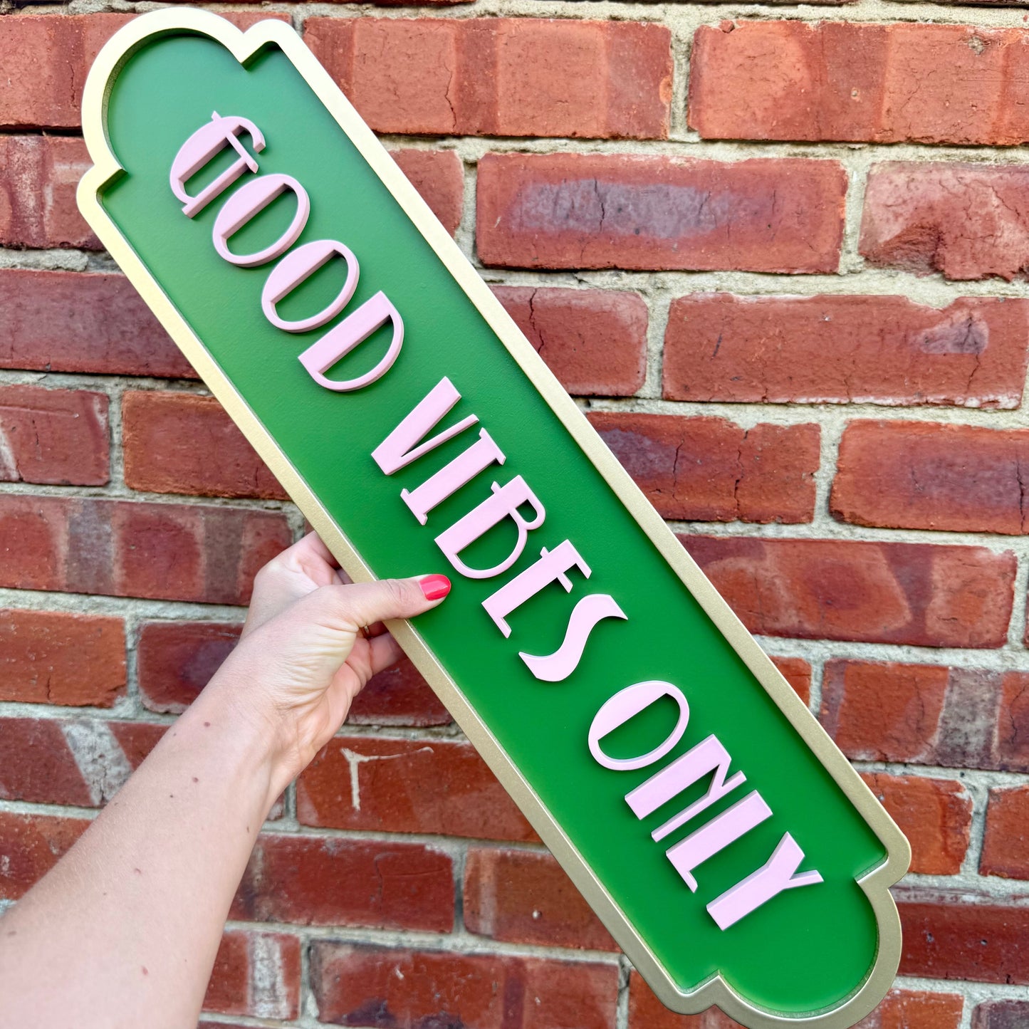 Good Vibes Only Art Deco Street Sign