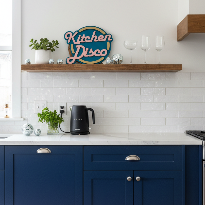 Kitchen Disco Painted Wooden Sign | Custom Colours