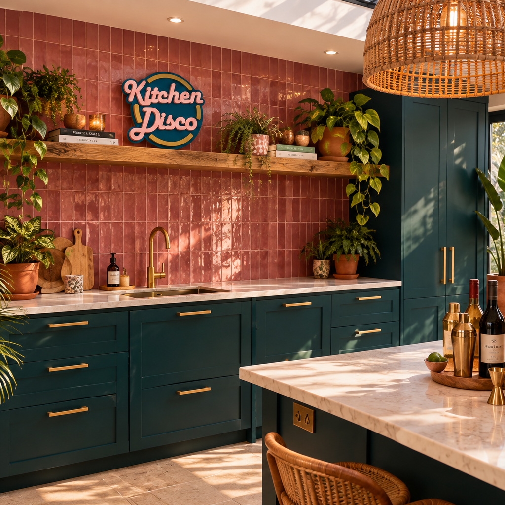 Kitchen Disco Painted Wooden Sign | Custom Colours