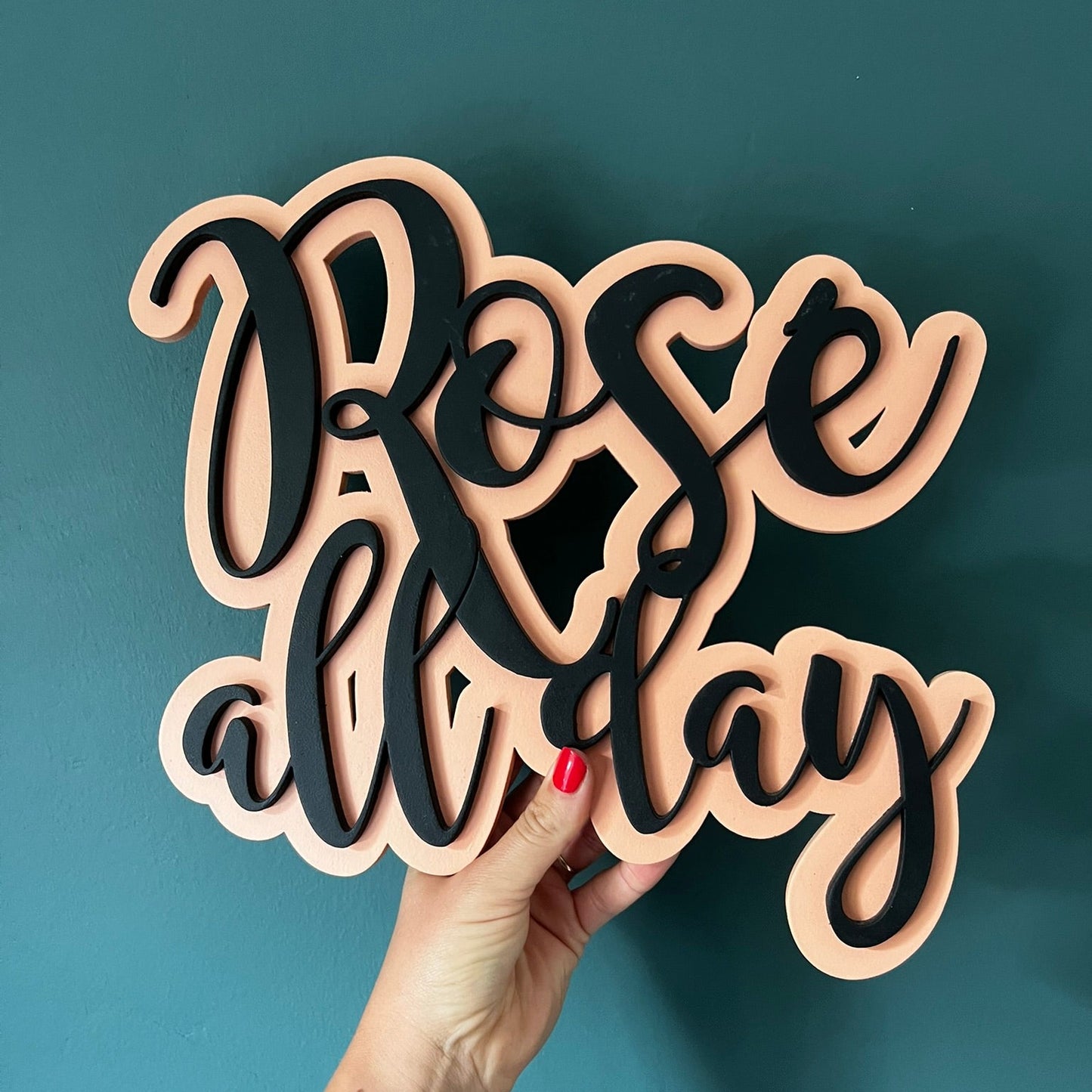 Rosé all day scripture wall art