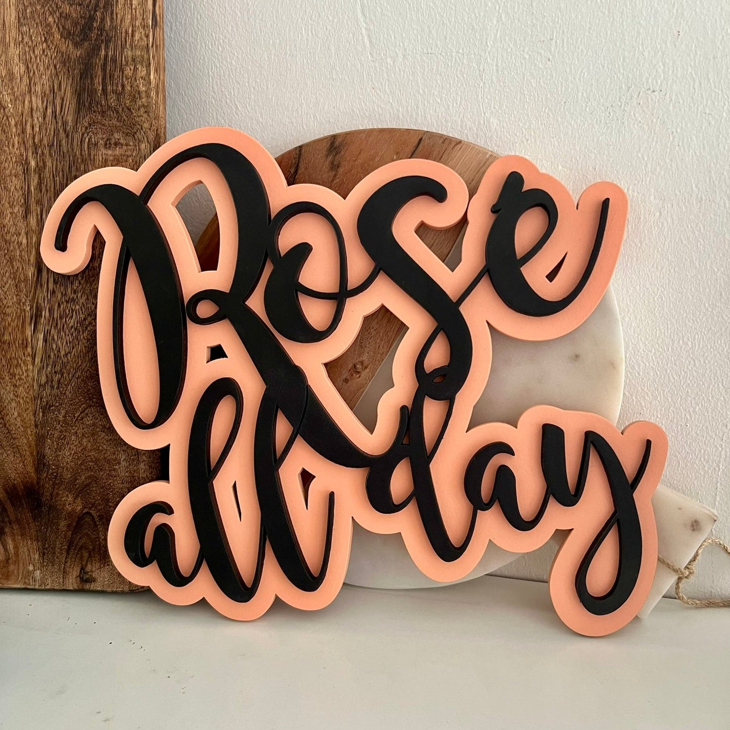Rosé all day scripture wall art