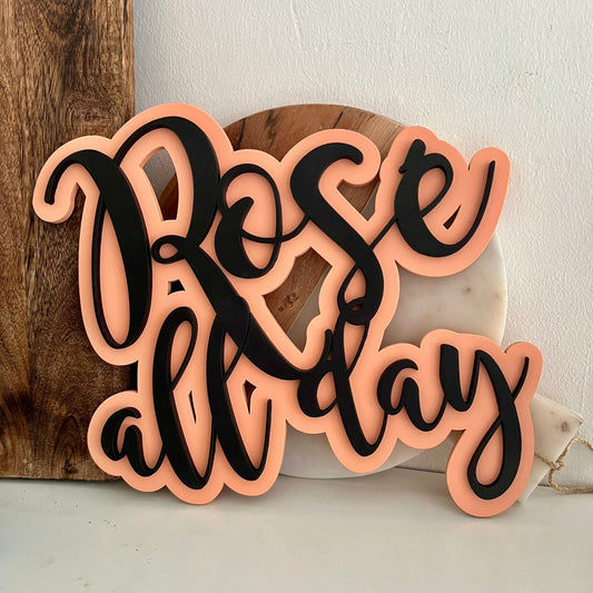 Rosé all day scripture wall art