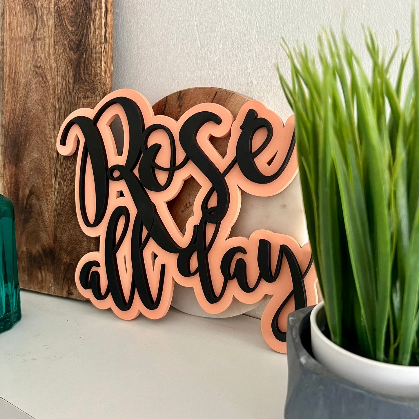 Rosé all day scripture wall art