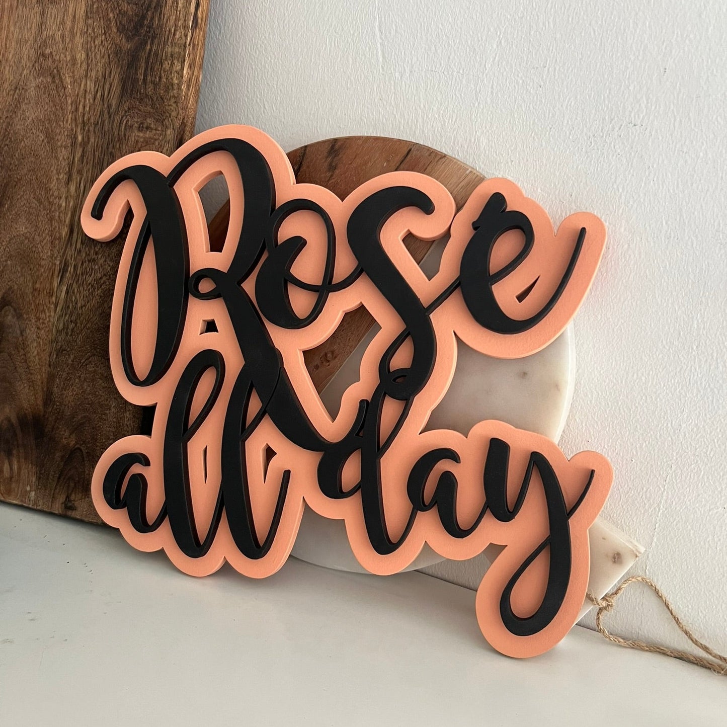 Rosé all day scripture wall art