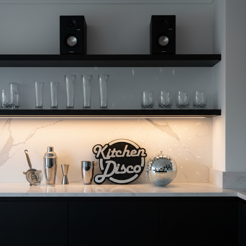 Kitchen Disco Painted Wooden Sign | Custom Colours