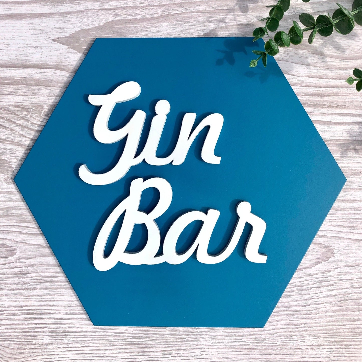 Gin Bar Sign | Hexagon Home Bar Sign